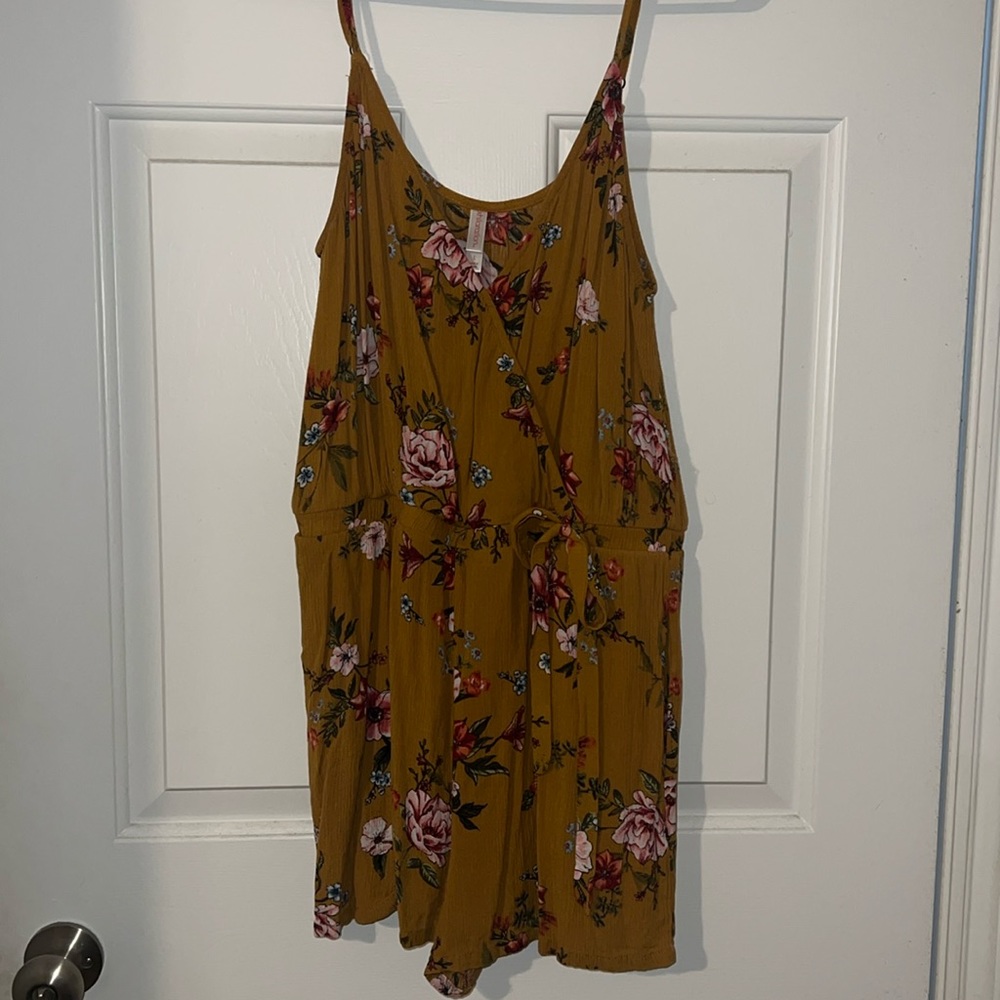 Xhilaration Yellow Floral Romper